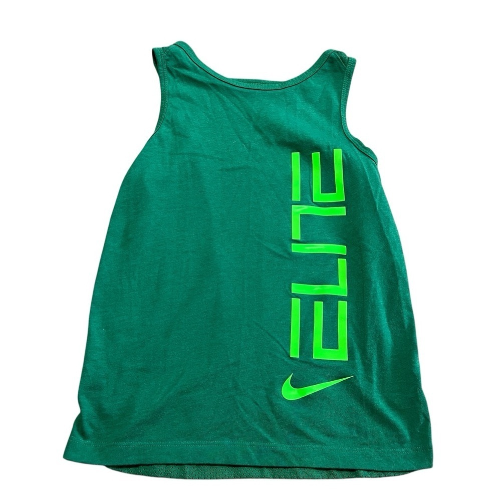 Nike Dri-Fit Big Boys Size XS Green Elite Tank Mesh Back Jersey Running Sports